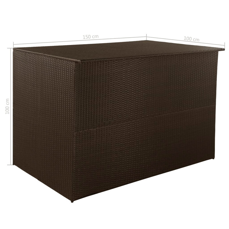 17 Stories Melika 150cm W 1200L Wicker Deck Box, Brown