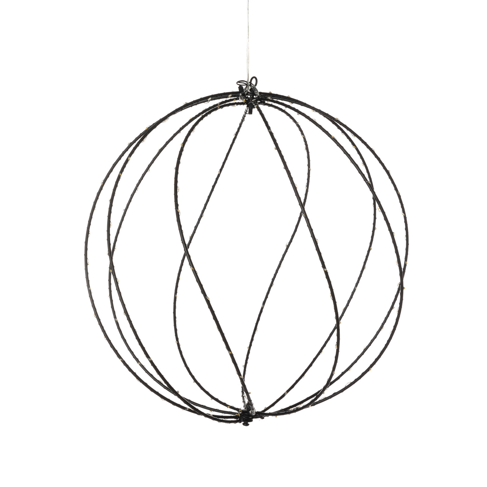 Small Twinkle Lit Sphere, 15.75", Black