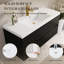 Meuble-lavabo flottant mural de 48 po avec lavabo, comptoir en résine de pierre, bois, tiroirs à fermeture en douceur préassemblés, maximise le rangement dans la salle de bain, utilisation sécuritaire du tiroir
