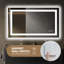 Miroir de salle de bain 60 po x 28 po à DEL sans cadre, miroir intelligent