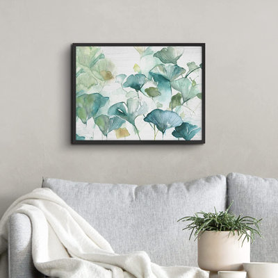 " Pastel Green And Yellow Gingko Biloba Forest Leaves Botanical Plants Watercolor Nature "