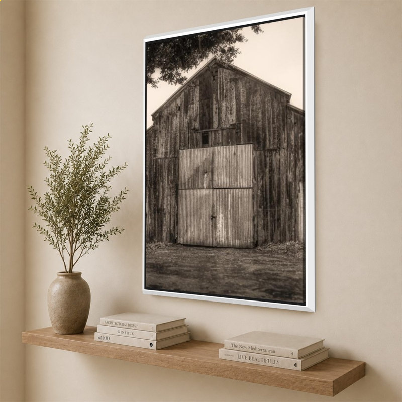 «Hiding from the Rain» par Nathan Larson - Impression sur toile, 64" H x 44" W, White