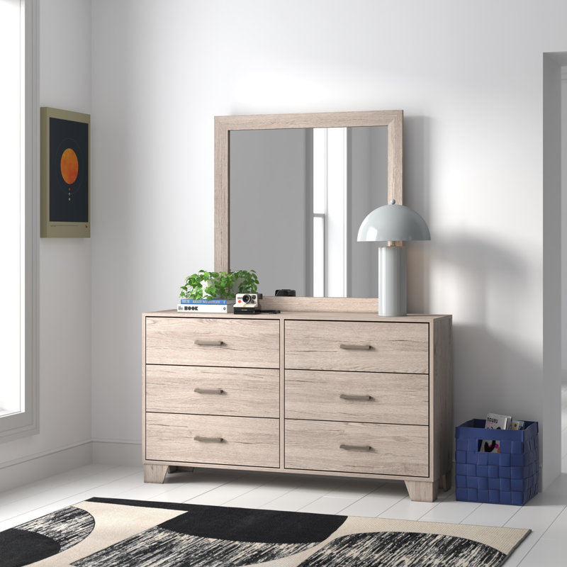 Commode 6 tiroirs avec miroir Beckville
