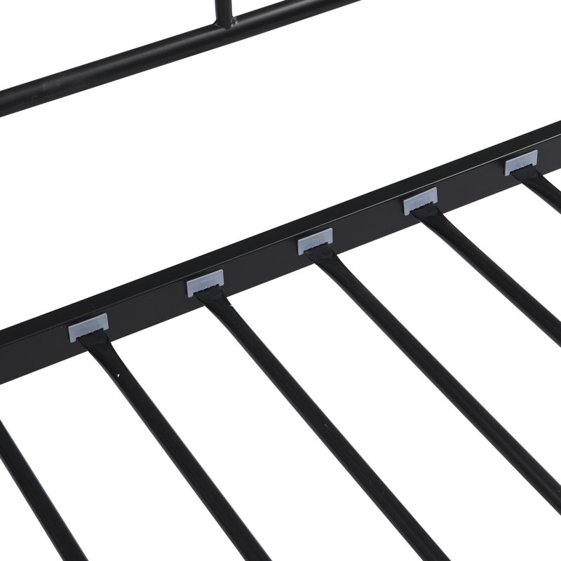 Daybed With Trundle In Black - Modern Look And Function, Metal Structure For Durability, Save Space Ease, Quiet Stable Experience, Easy Assembly , Fits All Mattress Sizes, 250/350 Lbs Supported Color