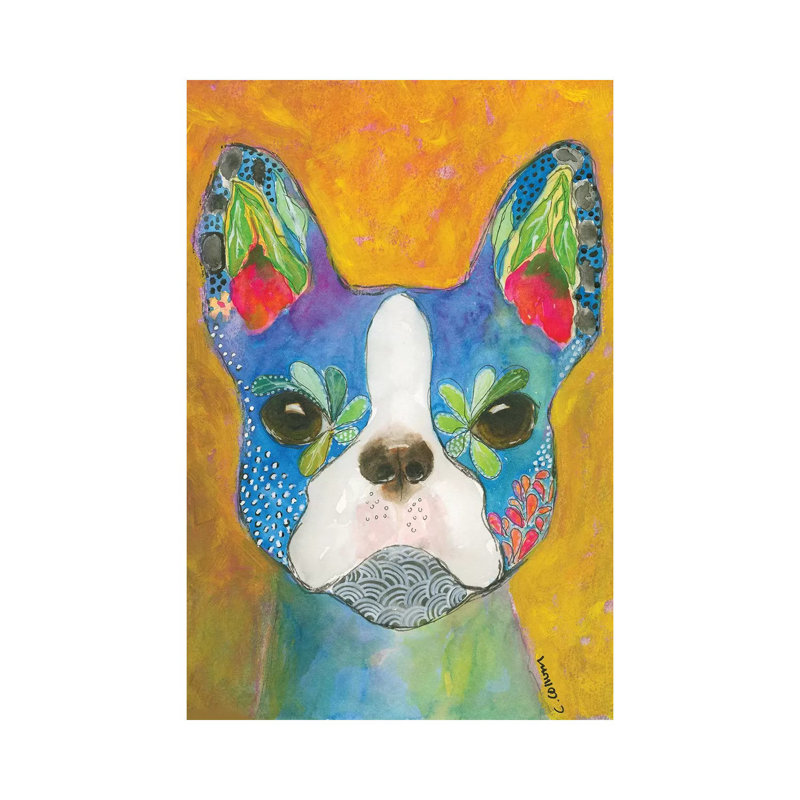 Boston Blue by Connie Collum - Painting on Canvas, Wrapped Canvas, 30.48cm H x 20.32cm W x 1.91cm D