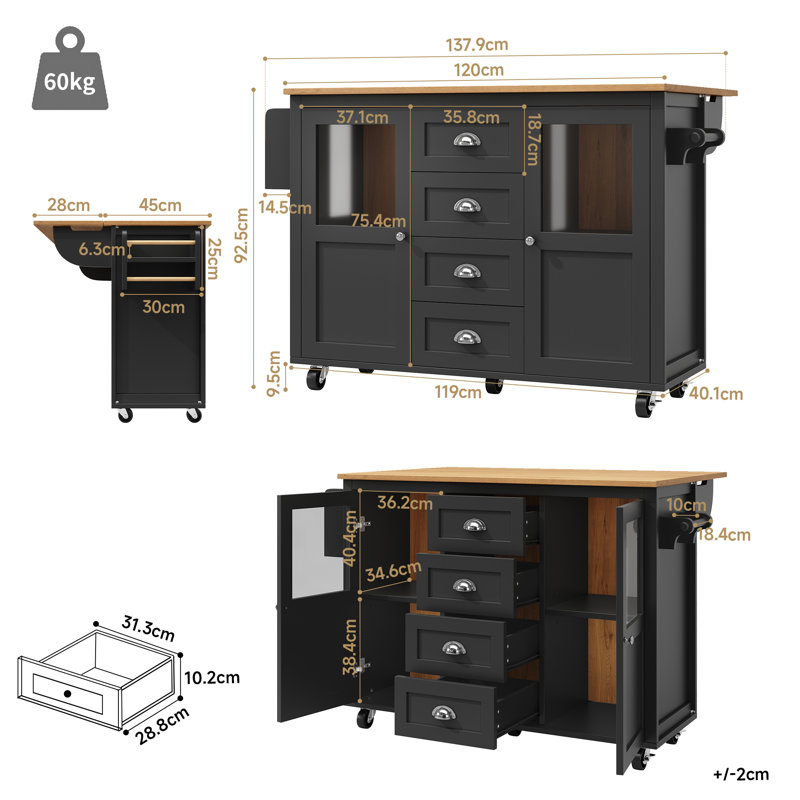 Kitchen Island, Black