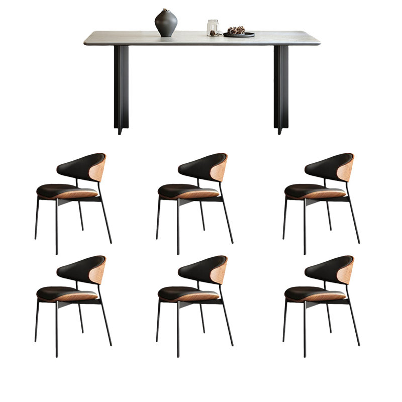 Ensemble de table et chaises de salle à manger exquis, H 29,52 po x L 55,11 po x l 31,49 po