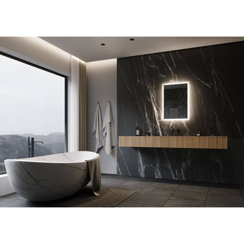 Lumina Slim Frameless Rectangular LED Bathroom Vanity Mirror 24" x 32"