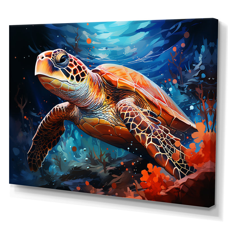 «Contemporary Marine Life V», reproduction sur toile, Toile tendue, H 12 po x l 20 po x P 1 po