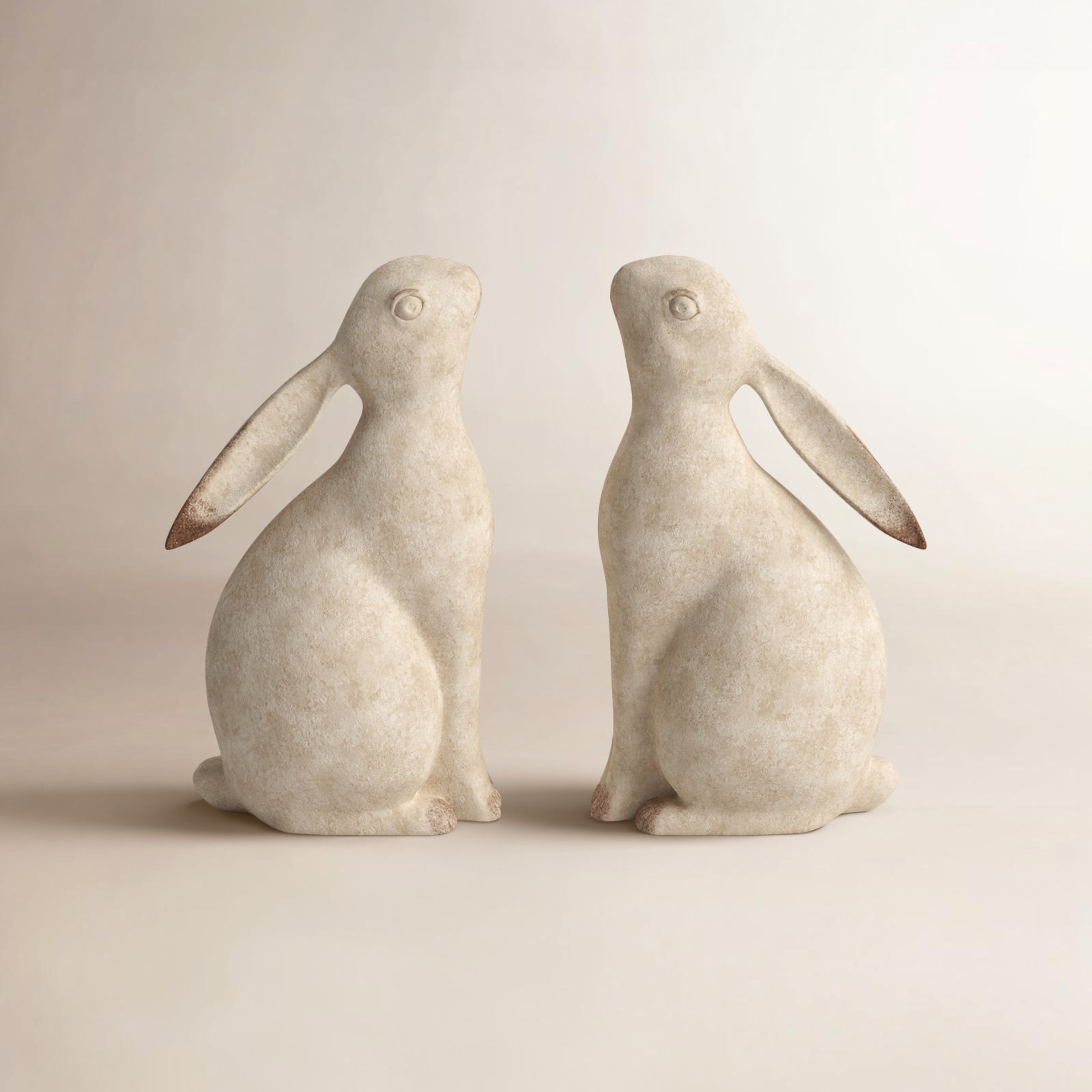 Bunny Decorative Bookends, Gray