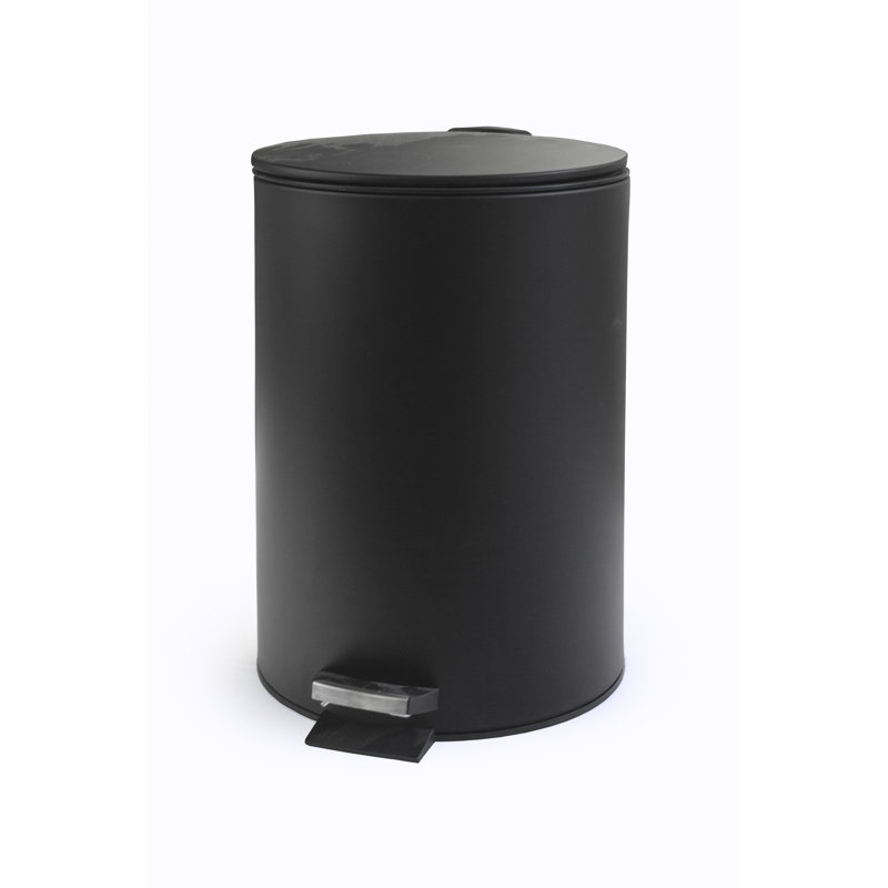 Metal Step On Trash Can, 9" H x 8.6" W x 7.8" D