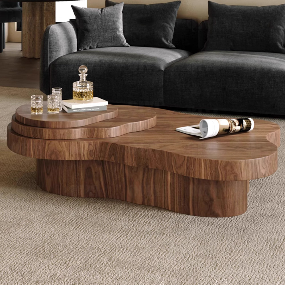 Walnut Cloud Minimalist Coffee Table