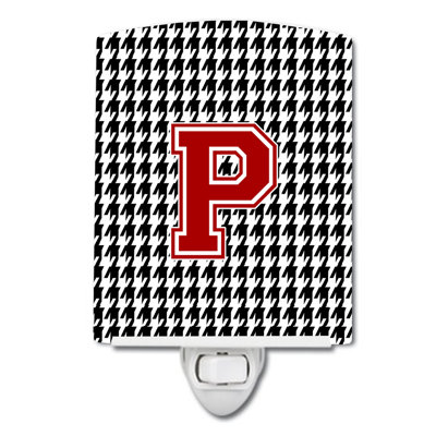 Éclairage de nuit en céramique monogramme houndstooth