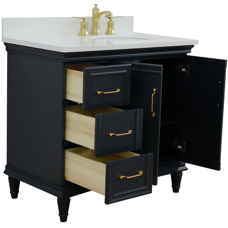 Ensemble de meuble-lavabo simple 37 po LErmitage, Gris foncé