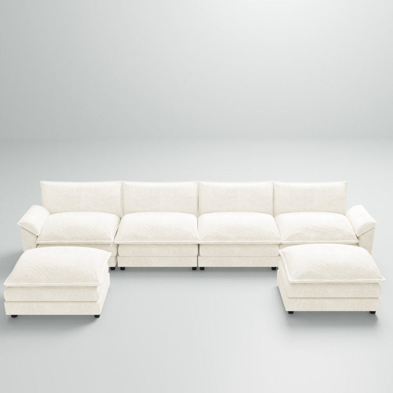Gabiel 6 - Piece Upholstered Sectional, White