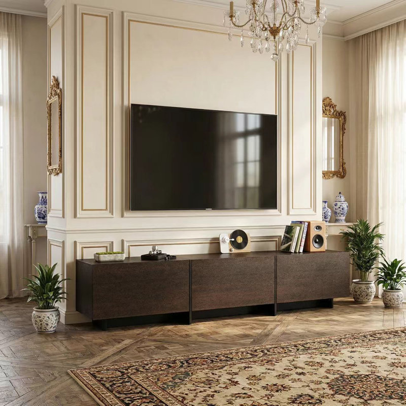 71.7'' W Media Storage Cabinet with 3 Flip-Top Bins