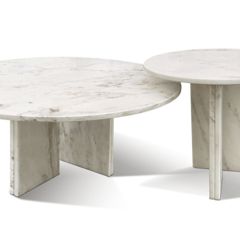 Ensemble de tables basses en marbre naturel, petite table, table de salon, pierre naturelle, marbre véritable, marbre véritable