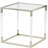 Nichalaus Acrylic Plastic Cube Shaped Side End Clear Accent Table with Silver Frame Supports