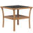 Outsunny Rattan Side Table, Outdoor End Table With Storage Shelf, Aluminum Frame Square, Coffee Table With Tempered Glass Top, Sand-1844196237