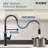 MASO Touchless Spring Kitchen Faucet with Pull-Down Sprayer, Fahrenheit Temperature Display, 3 Spray Modes, 360° Swivel, Single Handle for RV, Farmhouse, Camper, Laundry & Bar,Matte Black-125898241
