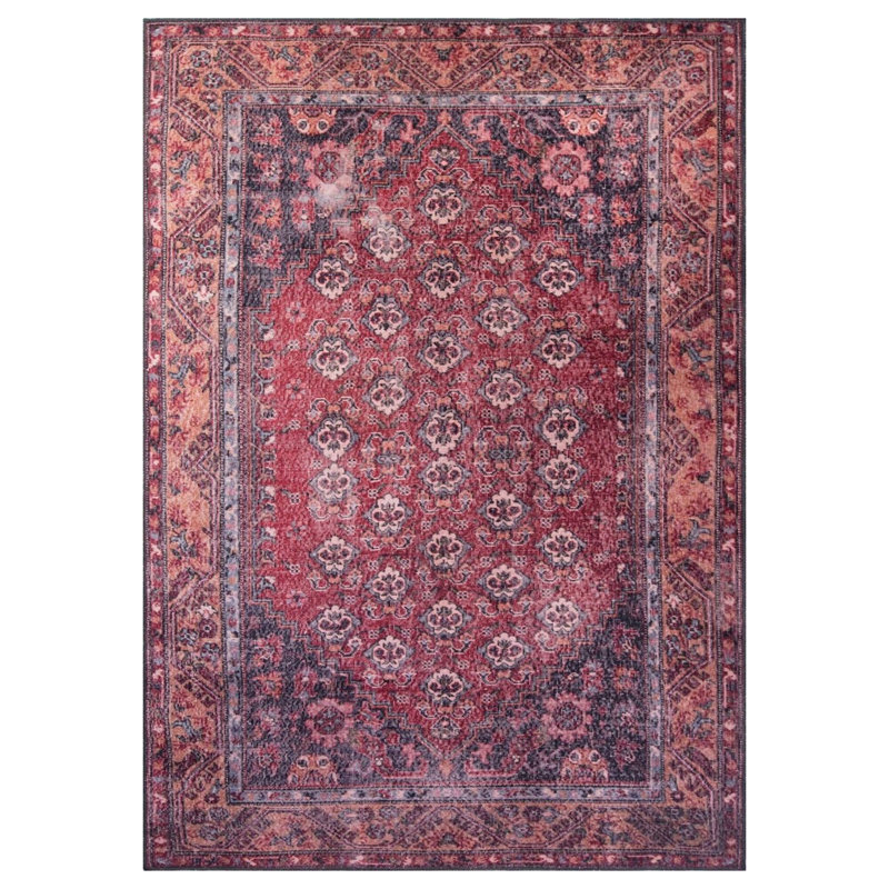 Luxueux tapis lavable à la machine, 100% polyester, 7,5 x 10,8 pieds | Hauteur des poils: 0,2 po, 1850 g / m² | Dessus en polyester recyclé, facile d'entretien, parfait pour le salon et la chambre à coucher, conception douce et durable