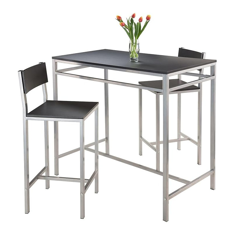  Hanley Cocktail Table with Counter Stools Black Steel