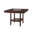 Table de salle à manger haute de style transitionnel contemporain avec plateau tournant de 50 cm (20 pouces), finition brun foncé riche, placage en bois, mobilier de salle à manger en bois