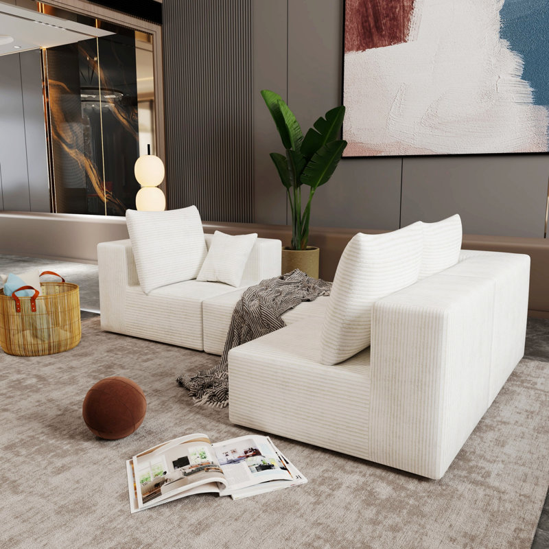 Canapé d'angle, canapé modulaire pour la maison, Beige