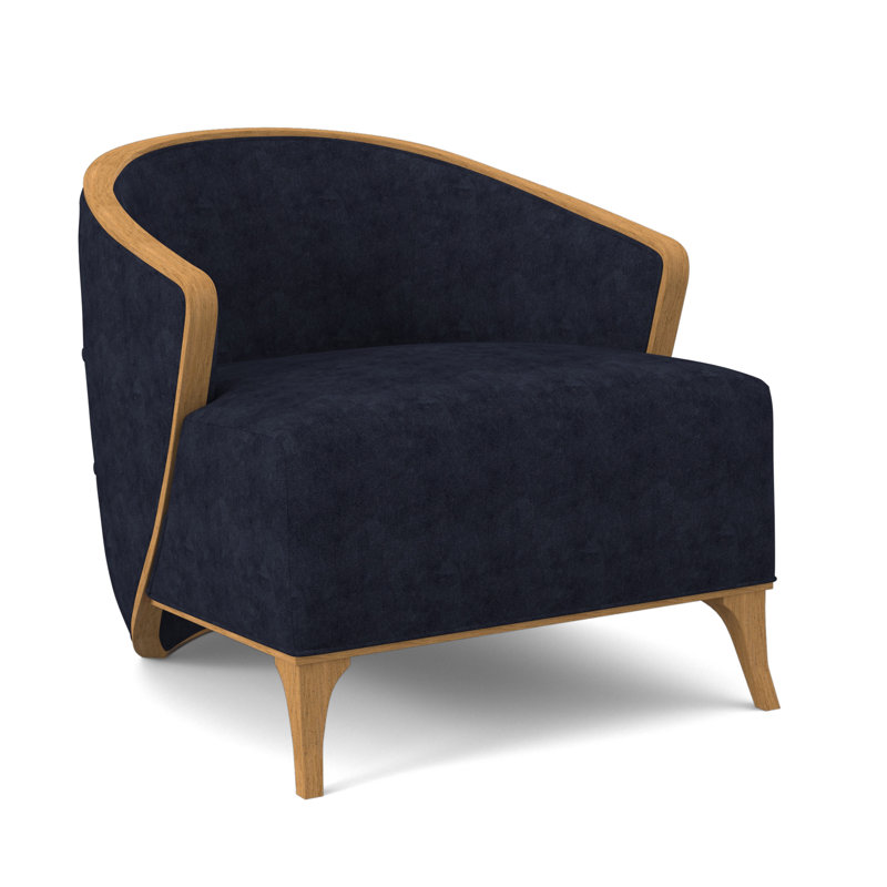 Fauteuil demi-tonneau l 30 po Peregrine, Ambre, Ébène Margaret