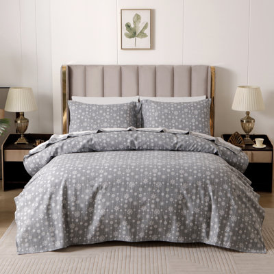 Elegant Comfort Luxuriously Soft 4-Piece Velvet Plush Flannel Sheet Set - Premium Quality -Cozy Warm, Anti-Static, Non Pilling Fuzzy Velvet Flannel Fleece Deep Pocket Sheet Set