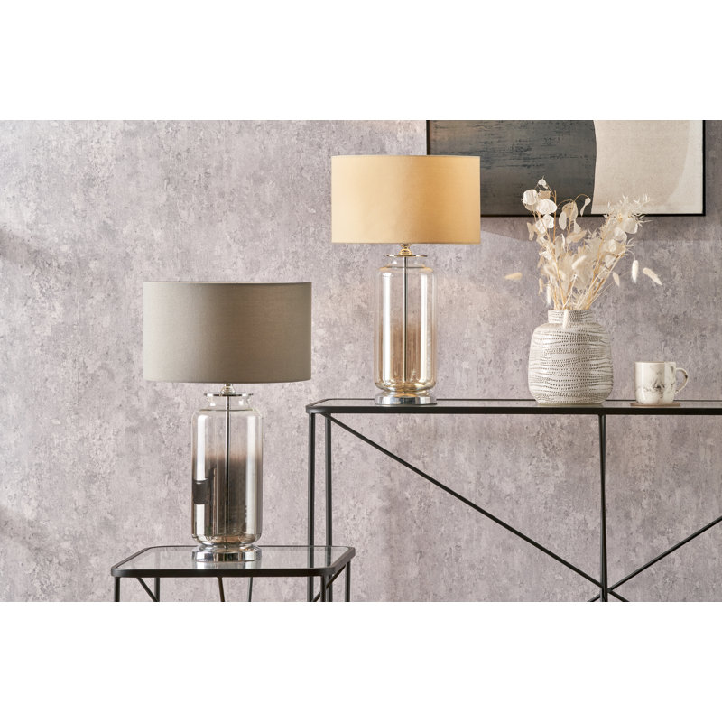 Beccles Glass Table Lamp, Beige