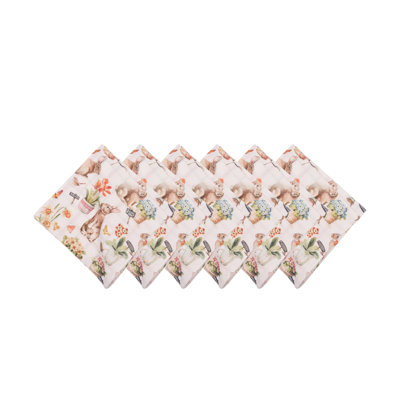 Little Garden Rabbit Bunnies Napkins Set of 6