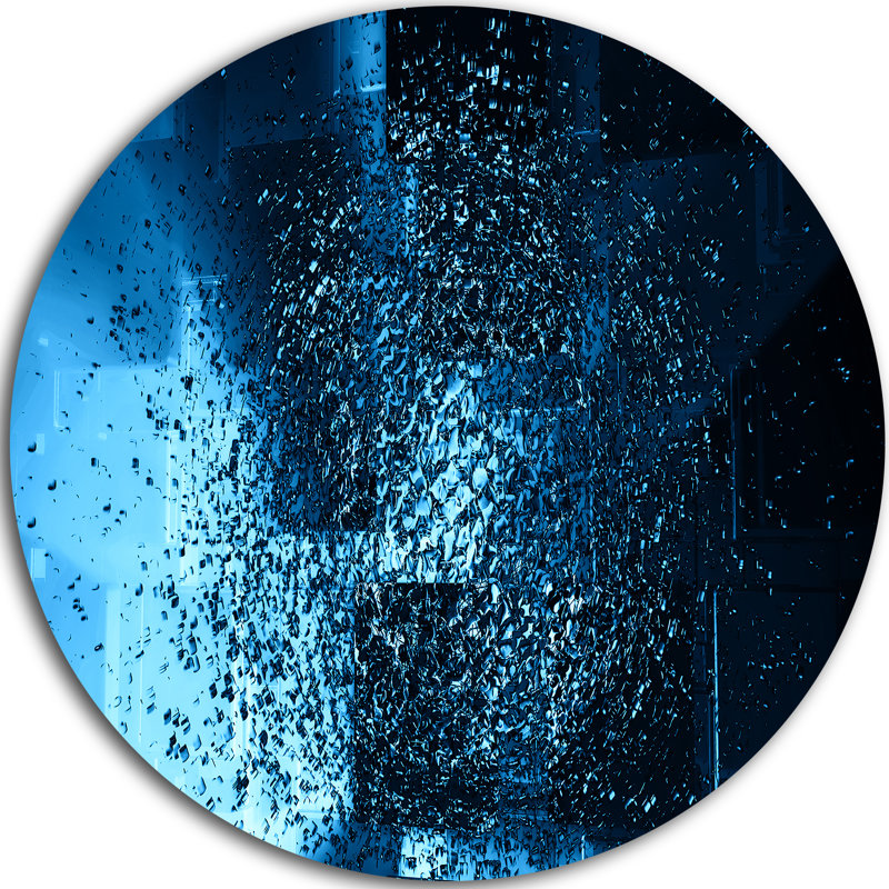 " Fractal 3D Blue Paint Splash ", 38" H x 38" W x 1" D