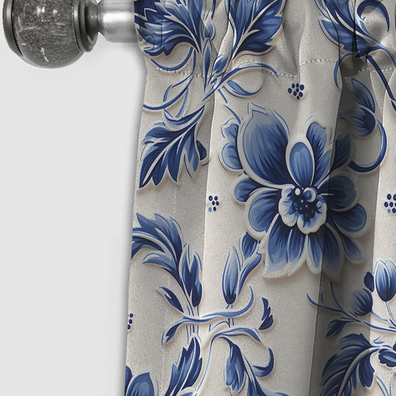 Motif victorien Cobalt, L 52 po x L 84 po