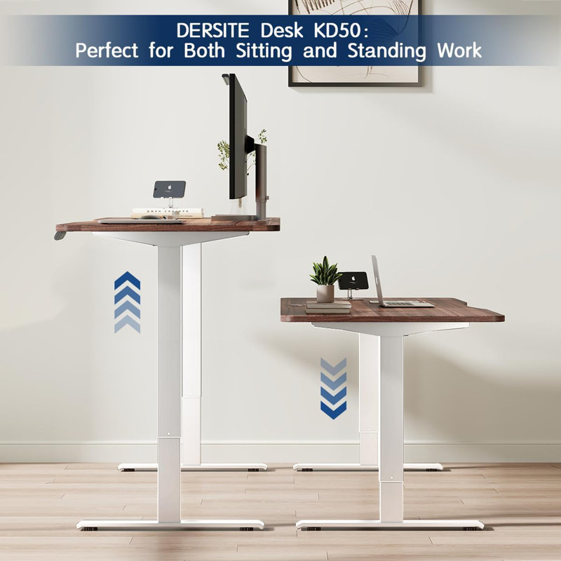 Dual Motor Electric Standing Desk Frame With Adjustable Height, 3 Memory Settings, And Quiet Operation For Home Or Office Workstation