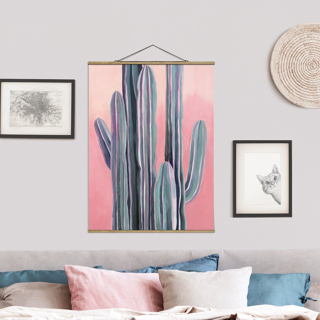 Stoffbild Cactus on Pink I