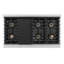 ZLINE Autograph 48 in. Satin Steel Paramount Rangetop with 8 DuoPro Burners and Bronze Accents-1858413120