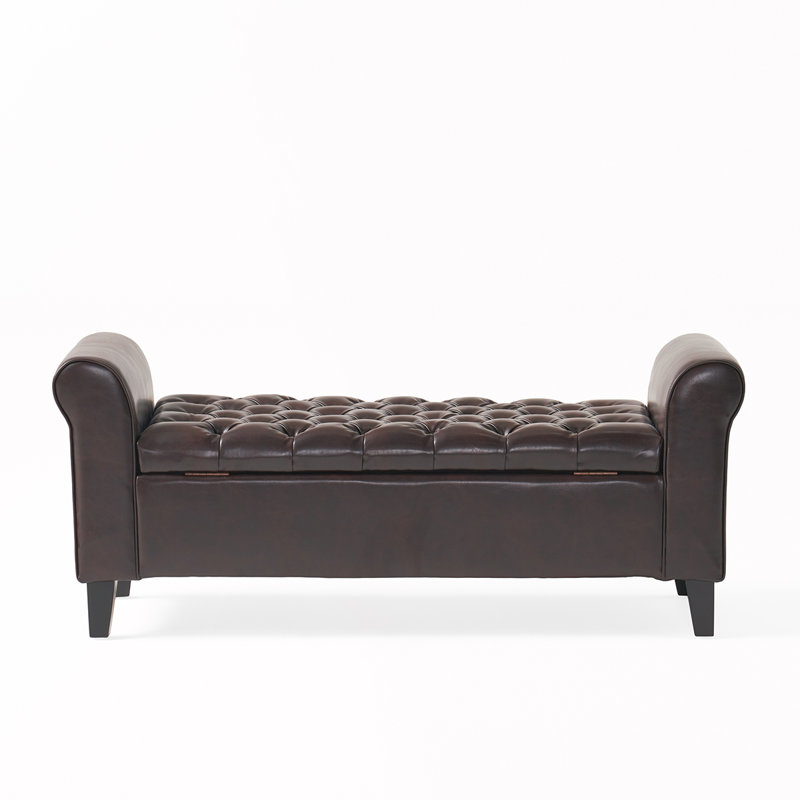 Banc de rangement à bras évasé