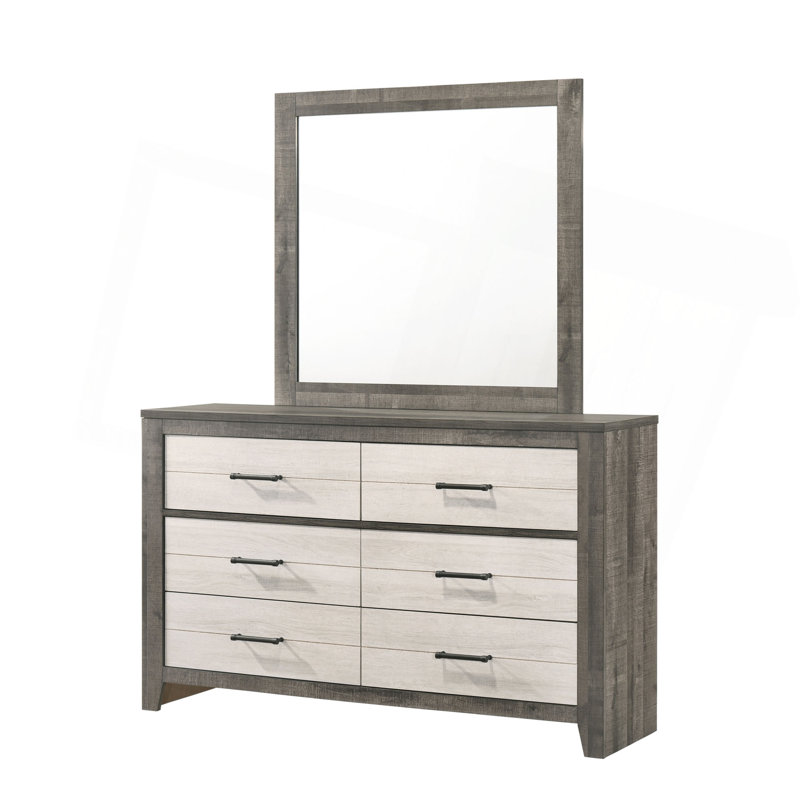Commode 1 pièce avec commode à deux tiroirs en métal