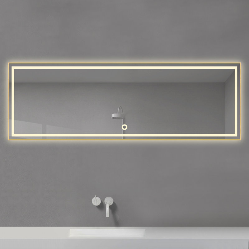 Auderghem Metal Flat Wall Mirror, 47" x 20", Gold
