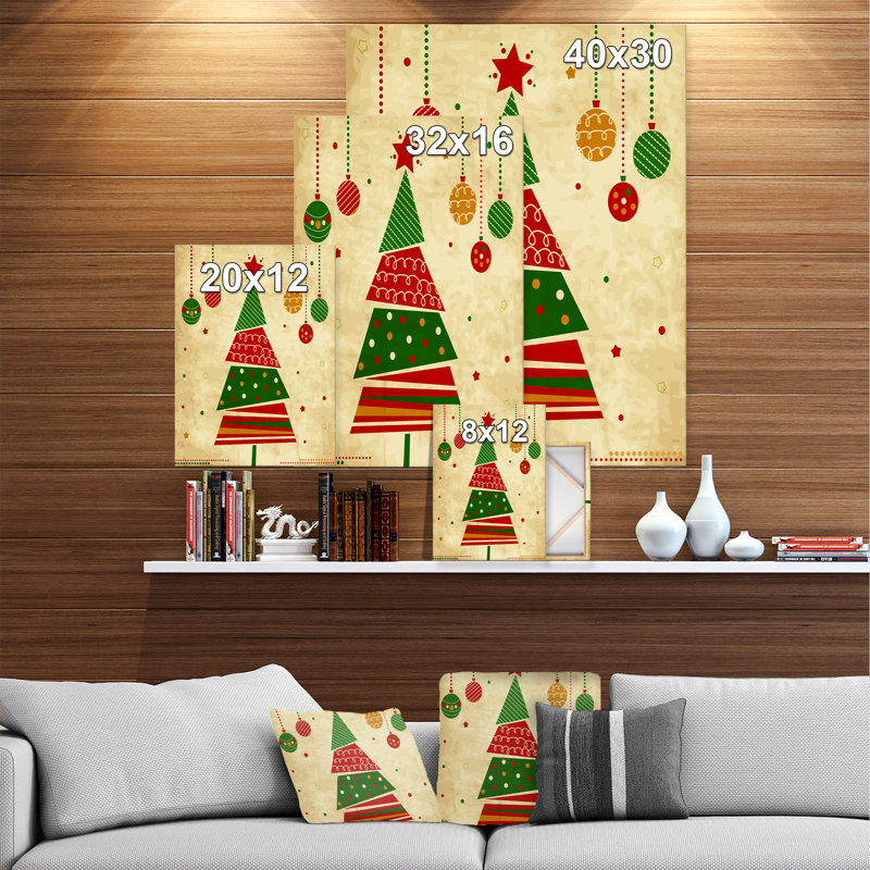 «Deconstrstruction Abstract Red and Green Christmas Tree», peinture, H 20 po x l 12 po x P 1po, H 46 po x l 36 po x P 1,5 po