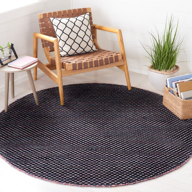 Tapis noir / ivoire Brandy 475, Rond 6 pi