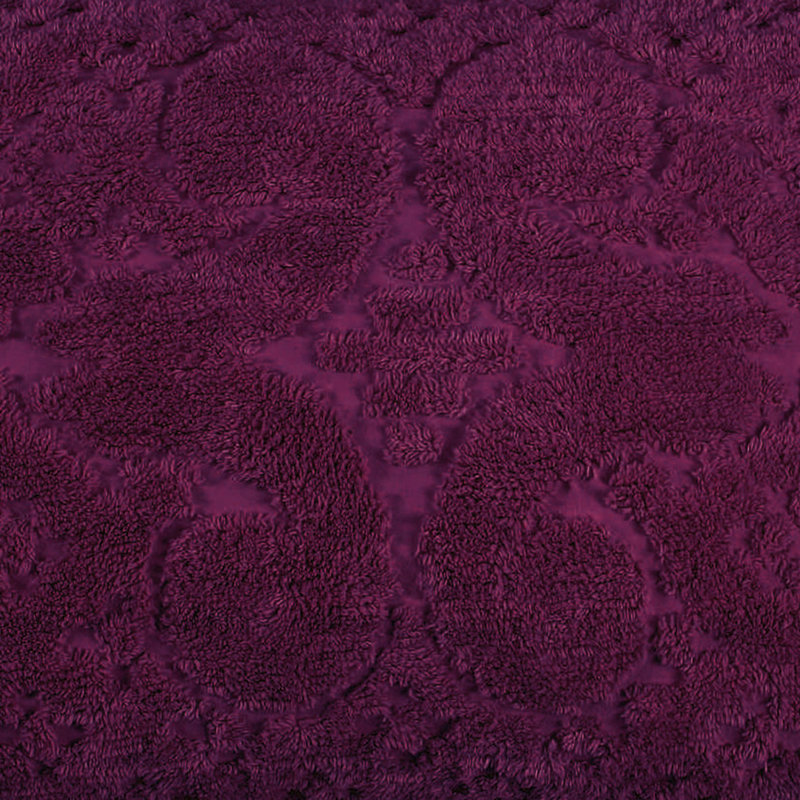 Ashton Collection 100% Cotton Chenille Queen Bedspread Set, Traditional Tufted Medallion Bedding with Matching Shams, OEKO-TEX Certified, Soft, Breathable, Machine Washable, All-Season, Plum