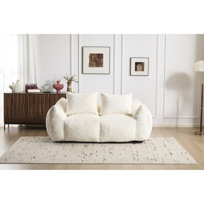Fauteuil à billes géant, adultes, tissu lisse et moelleux, rembourrage en mousse haute densité, fauteuil de lecture confortable, salon Alone Time