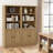 Tall Bookcase with Adjustable Shelves, 5-Tier Standard Bookshelf with Door, Oak, 72.5 Inch-67787778-67787777