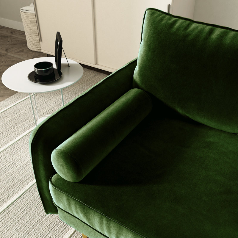 Bombalier 57.9'' Velvet Loveseat, Olive Green