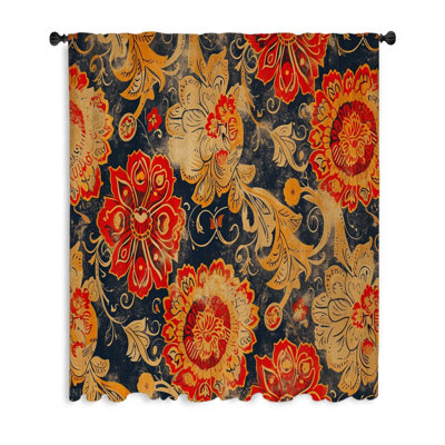 Floral Sheer Curtain Single Panel