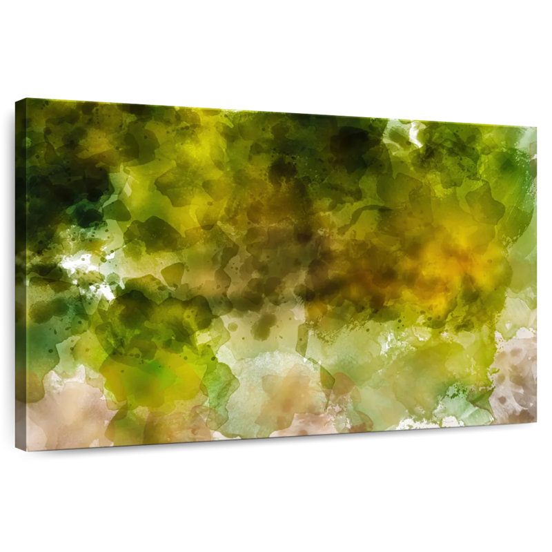 Avery vert flou abstrait, H 30 po x l 45 po