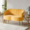 Donata 128cm W Modern Velvet 2 Seat Sofa with Tufted Flower-Shaped Back