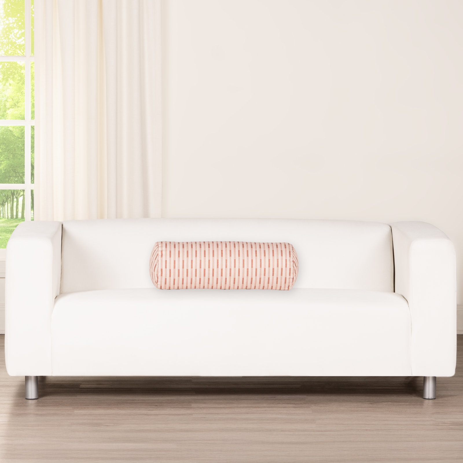 Benton Stripe Bolster Accent Pillow, Red